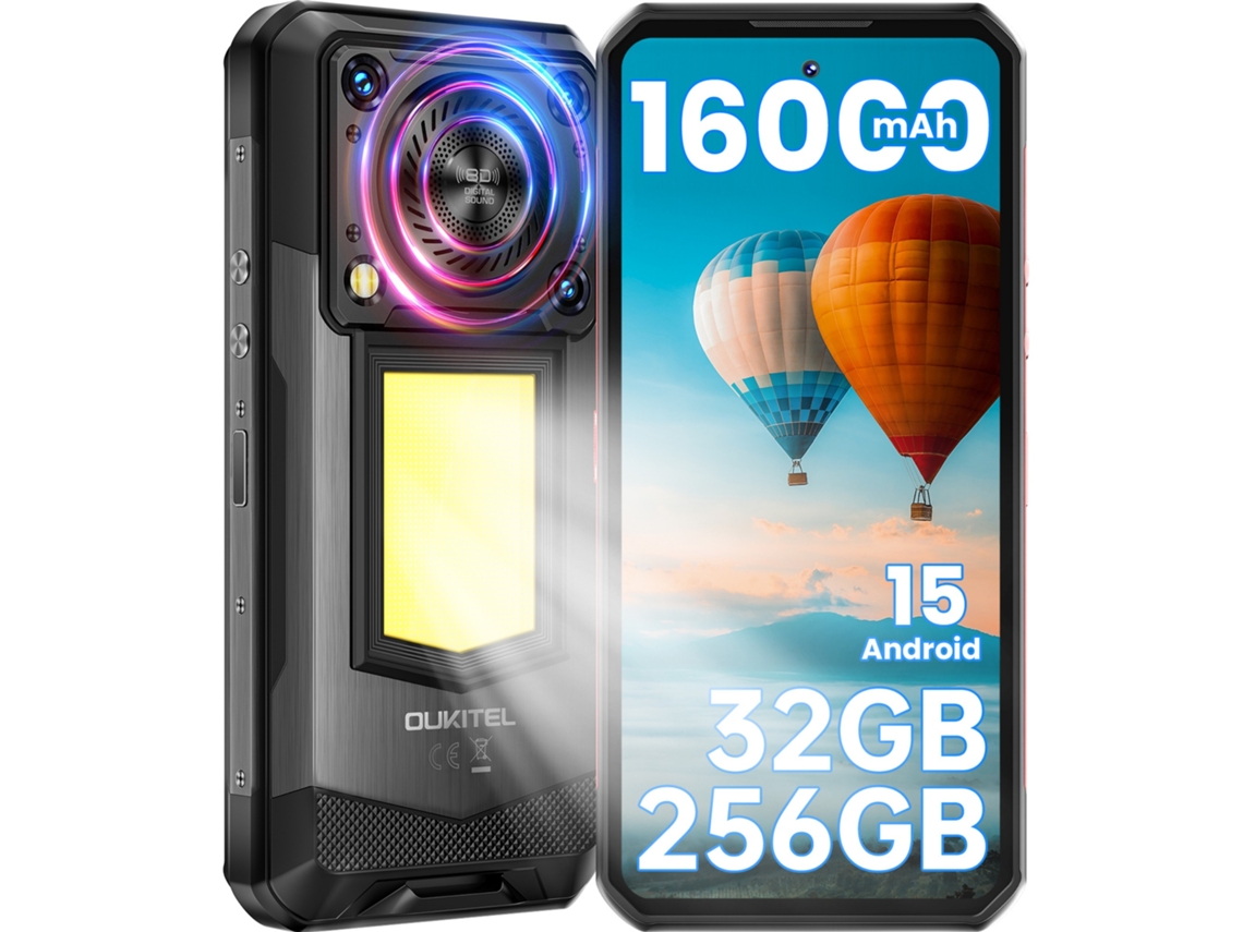 Smartphone Resistente 5g Oukitel Wp56 32 Gb 256 Gb 6.8" Fhd+ 120hz 16000 Mah 108mp + 32mp Nfc Otg Negro