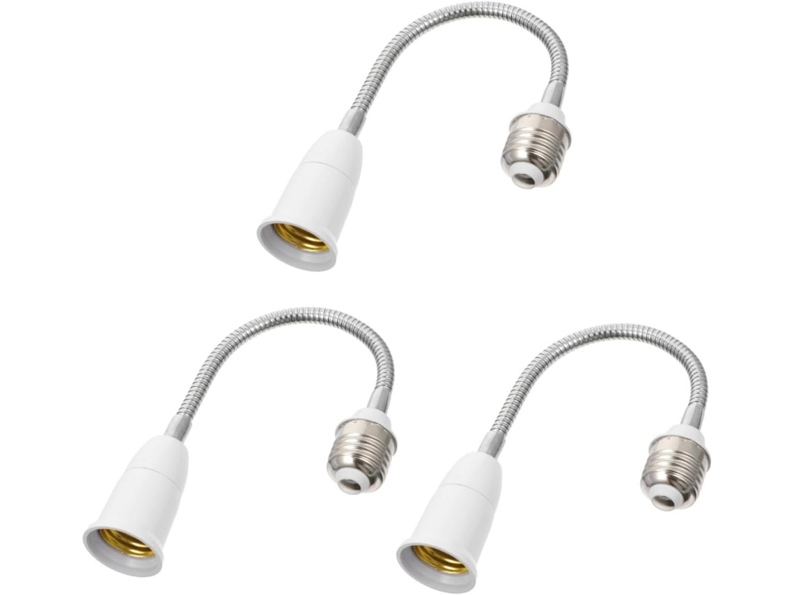 Conjunto De 3 Adaptadores De Extensão Flexíveis Para Soquete De Lâmpada, Práticos Para Iluminação Re Gokoco