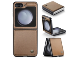 Nova Capa Dobrável Para Celular Em Couro Sintético Com Proteção Antirroubo.marrom - Samsung Z Flip 5