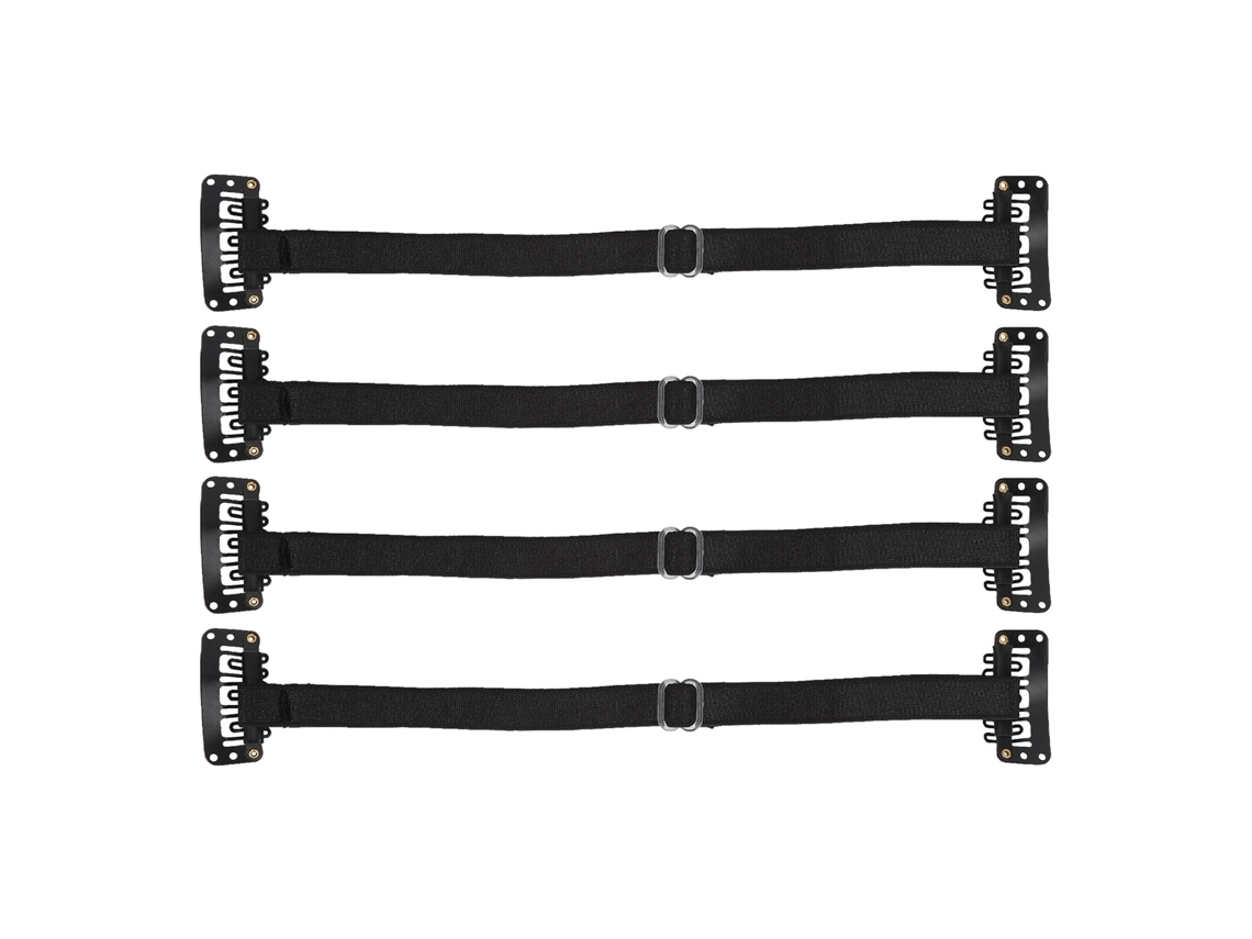 4pcs Cinta Lifting Facial Com Pinça Para Cabelo Ajustável Elástica Para Levantar O Rosto E Reduzir Rugas Olhos Preto