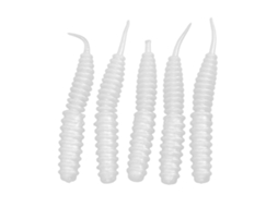 Pupa-shaped Threaded Needle Tail Soft Bait Lure, Bionic Fish Luring, Tear Resistant, Portable, Five Pieces Per Sale, Pearl White