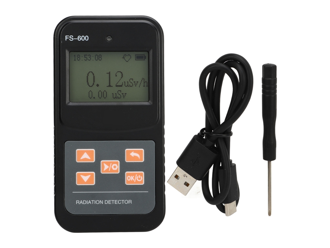 Detector de radiação nuclear (certificado pela CE, enviado com bateria integrada)
