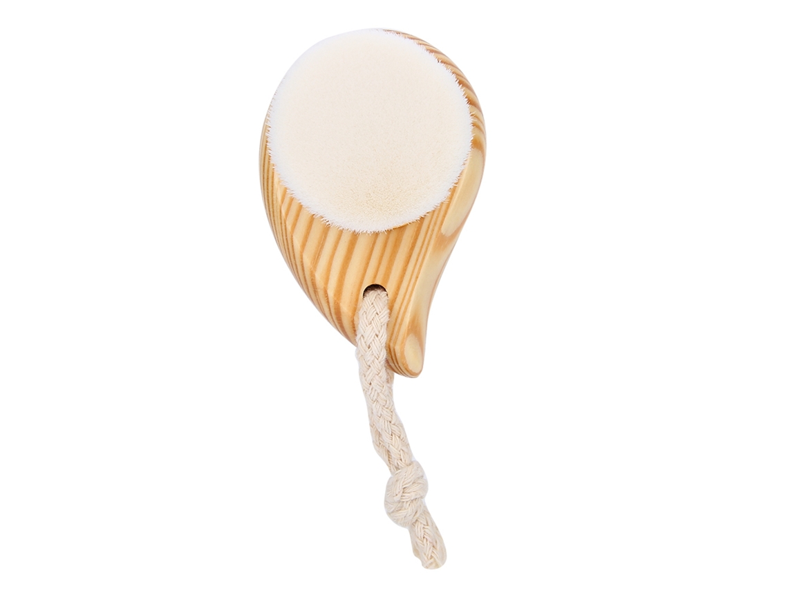 Pincel De Limpeza Facial Fibra Superfina Com Alça De Madeira Limpeza E Massagem