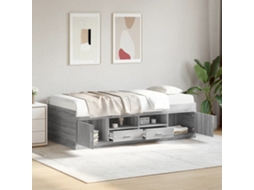 Vidaxl Sofá cama com Gavetas Sem Colchão 90x190 Cm Cinzento Sonoma