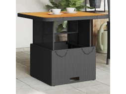 Vidaxl Mesa De Jardim 80x80x71 Cm Vime Pe E Madeira De Acácia Preto