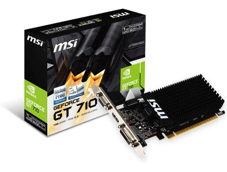 Placa Gráfica MSI GEFORCE GT710 1GB DDR3 — Nvidia GeForce GT 710 | 954 Mhz | 1GB DDR3