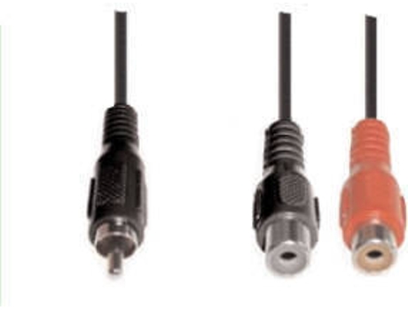 Cabo de Áudio E+P (RCA - 20 cm - Preto)