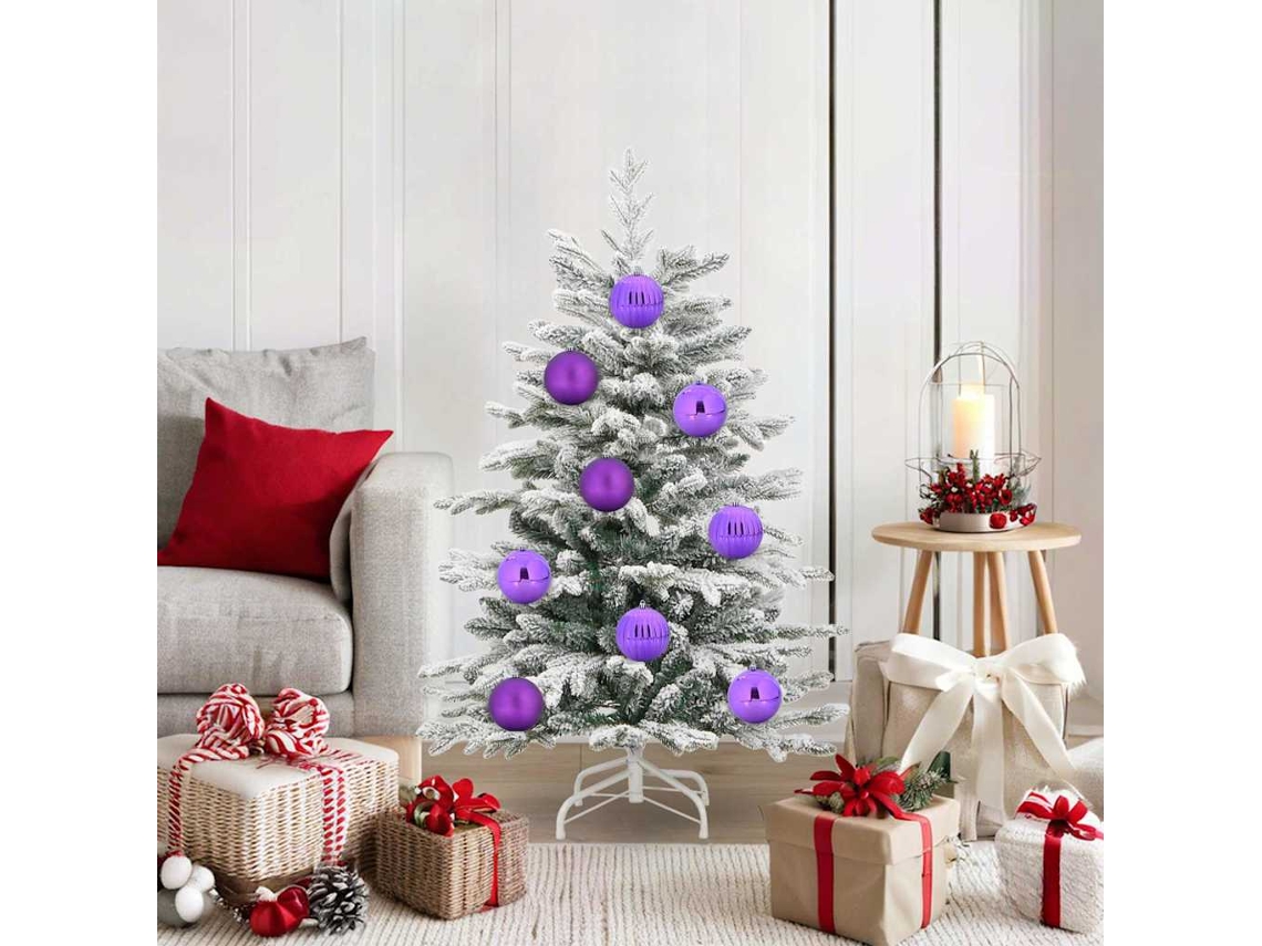 Vidaxl Conjunto De Bolas De Natal Xl 15 Unid. Lilás Ø 10 Cm Plástico