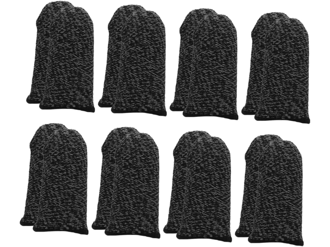 Protetores De Dedo Para Jogos Nuobesty Em Nylon E Fibra Prateada, 8 Pares, Leves E Portáteis, Proteção Antiderrapante