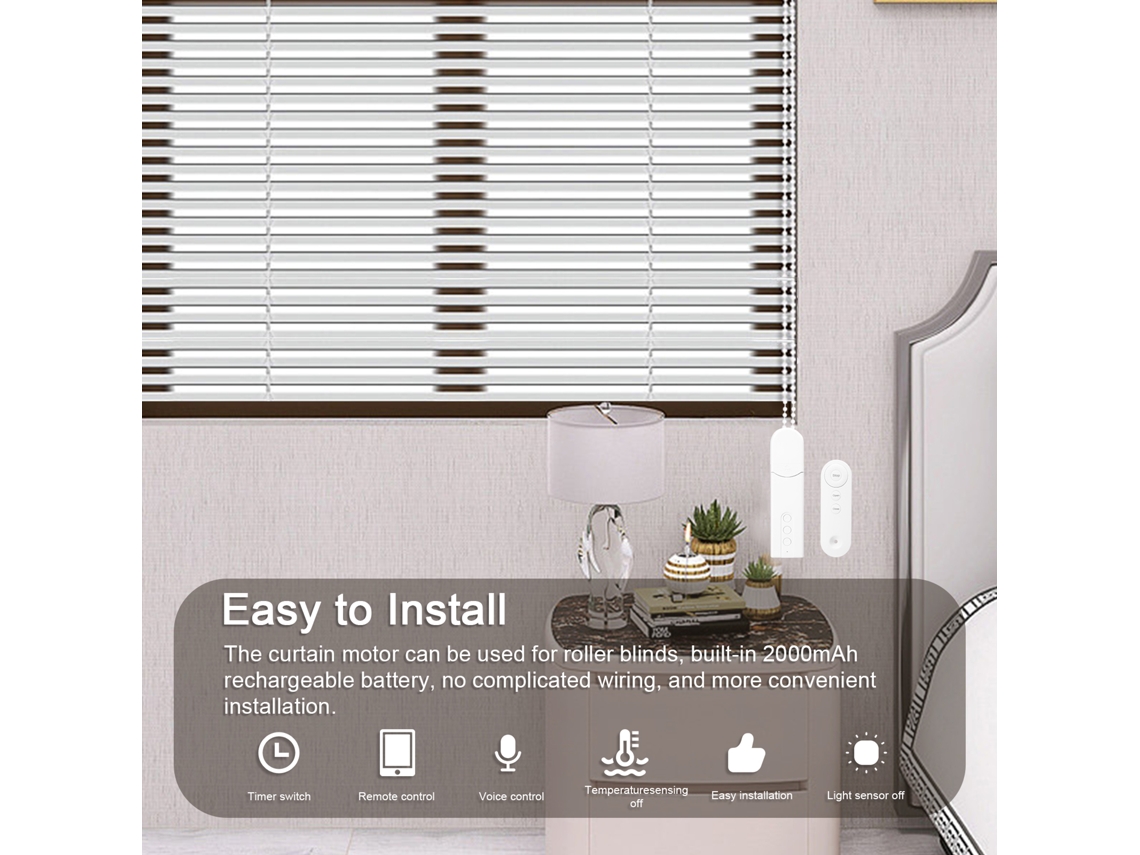 Motor Inteligente Tuya Wifi Para Cortinas Com Abertura Automática, Controle App E Alexa