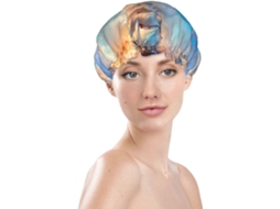 Touca De Banho Feminina, Reutilizável, Impermeável, Dupla Camada, Com Elástico, Ideal Para Cabelos Longos, Com Estampa