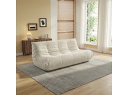 Sofá Togo de 3 lugares, ergonômico, 160x100x72 cm, branco-creme, 350 kg