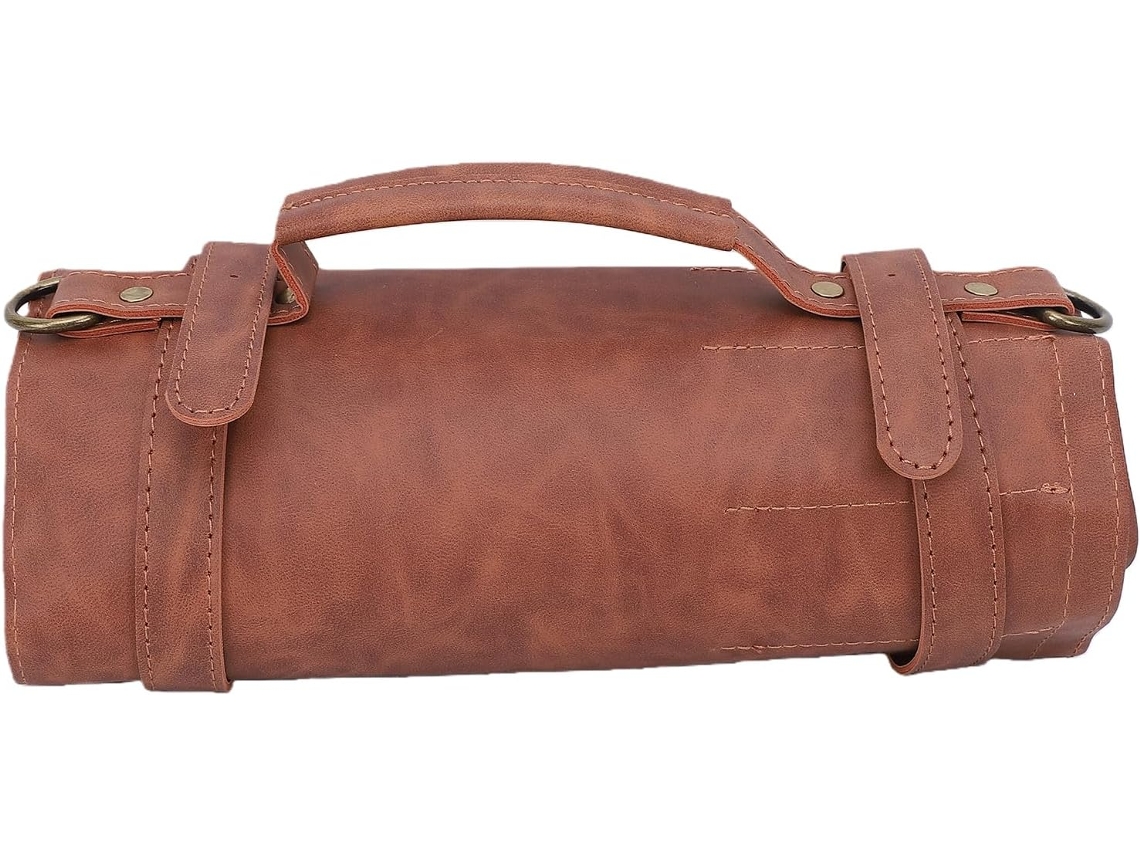 Bolsa Para Estiletes De Entalhe, Armazenamento, Transporte, Resistente Ao Desgaste, Em Couro Pu, Bolsa Enrolável Com 10 Compartimentos