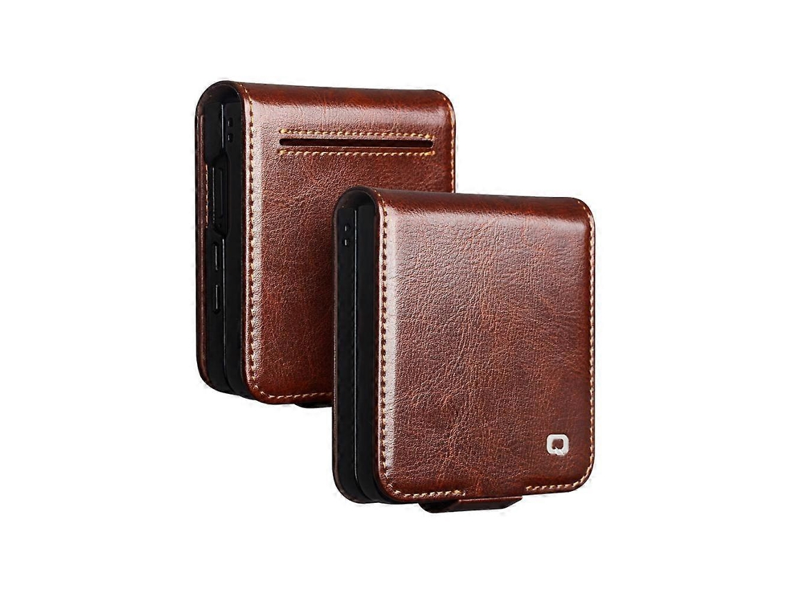 Capa De Couro Qialino Para Samsung Galaxy Z Flip7 5g