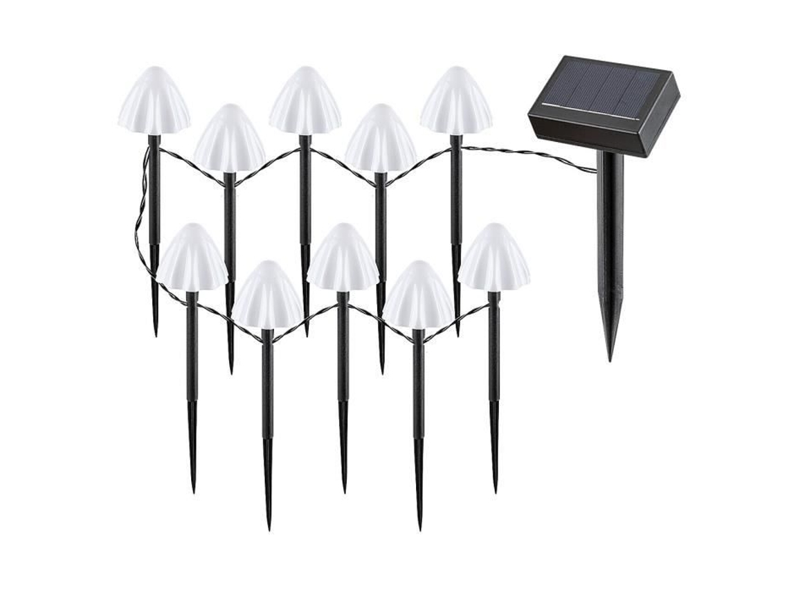 Conjunto De 10 Lâmpadas Solares De Exterior Em Plástico Rabalux Skadar 2w Preto 19x10x9,5 Cm