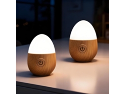 Conjunto De 2 Luminárias Noturnas Rgb Em Formato Ovo Da Mengshen Com Base Vidro E Ajuste Automático Brilho Para Quarto