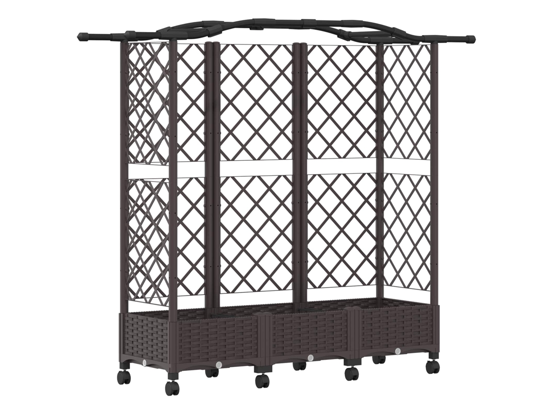 Vidaxl Cama Elevada Com Treliça E Telhado Castanho 163 X 40 X 129 Cm