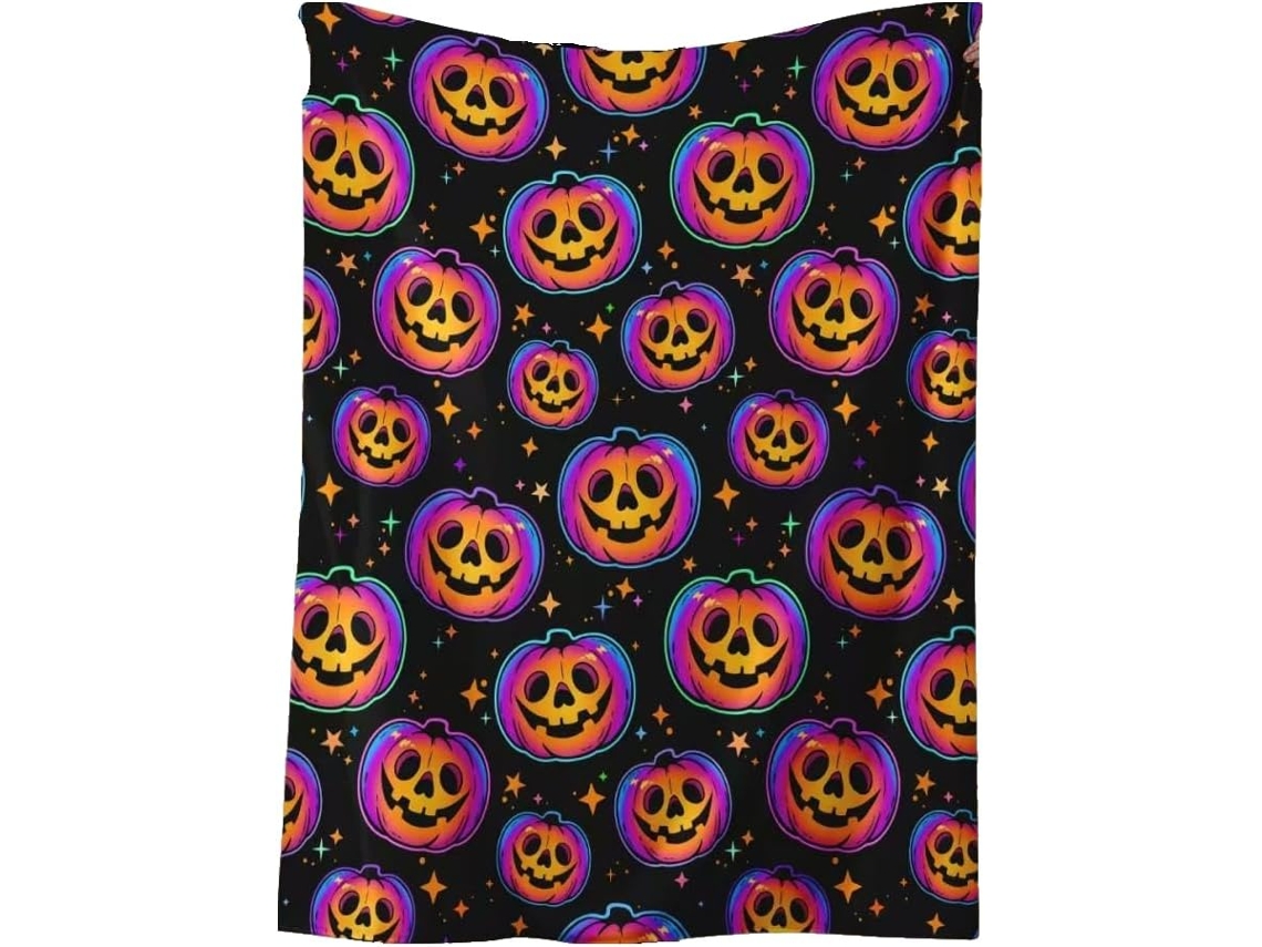 Manta Retrô de Halloween Syjym para Sofás Camas Carros Quartos Escritórios e Camping, Macio, Quente, Ideal Par