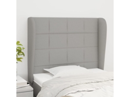 Vidaxl Cabeceira Cama C/ Abas Tecido 103x23x118/128 Cm Cinzento-claro