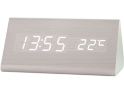 Despertador Digital Led Formato Triangular com Comando de Voz, Função Soneca, Data, Temperatura e Umidade da Liptaptyn (branco)