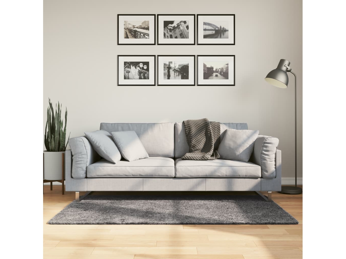 Vidaxl Tapete Pelo Curto Macio E Lavável Huarte 80x150 Cm Antracite