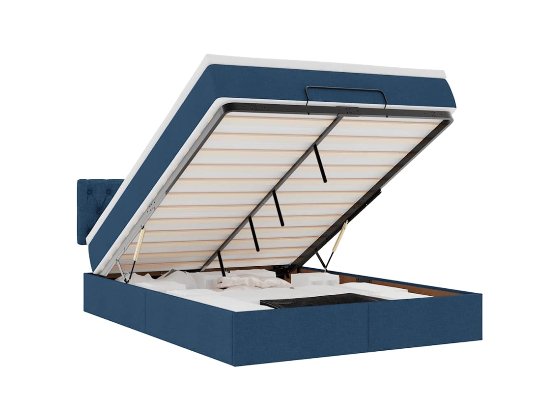Ottoman Bed, Ottoman Beds Vidaxl Azul Tecido (140 X 200 Cm)