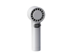 Ventilador Portátil De Alta Velocidade Com Visor Digital, Resfriamento Termoelétrico, 100 Níveis De Velocidade, Bateria De 1200mah, Branco