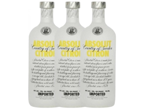 Vodka ABSOLUT Absolut Citron (1 L - 3 unidades)