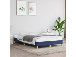 Vidaxl Estrutura De Cama Sem Colchão 120x190 Cm Tecido Azul