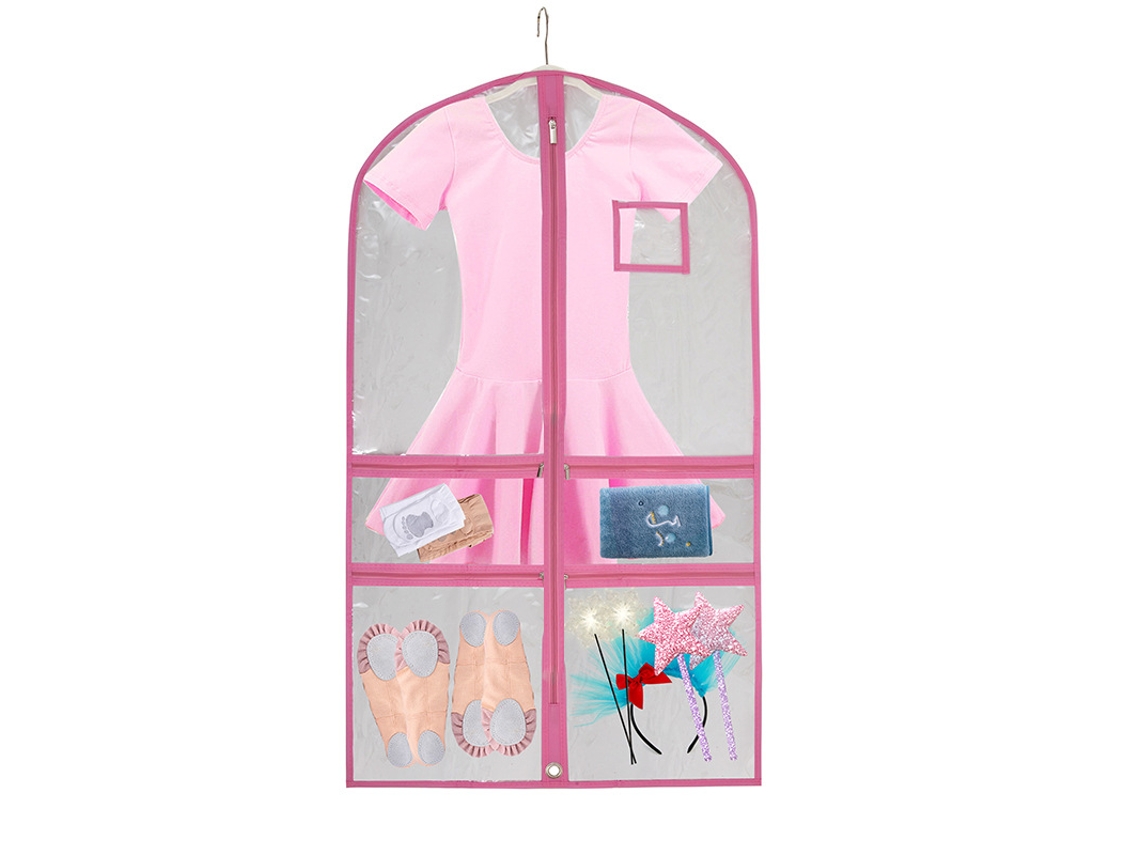 Bolsa BRILVIBERA para roupas de dança infantil, impermeável, rosa