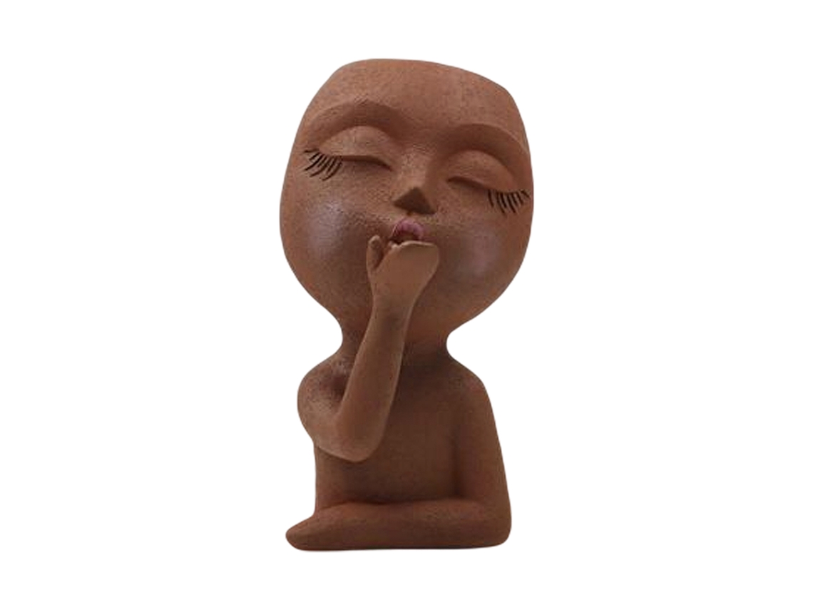Vaso de Resina Retrato Beijo Voador com Olhos Fechados