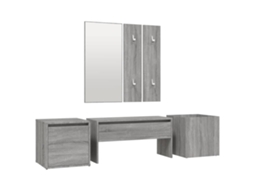 Conjunto de Móveis de Corredor de Madeira Sonoma Cinza MAISON EXCLUSIVE