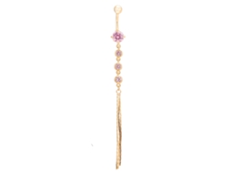 Anel De Bumbum Pendente Rosa Com Strass Anti-alergia Moda