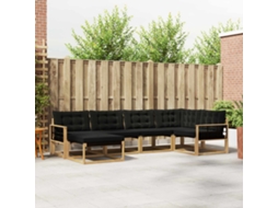 Vidaxl Conjunto De Sofás Para Exterior 6 Unid. Branco E Preto