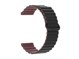 Pulseira De Silicone Com Fecho Magnético, Bicolor Preta Com Vermelho Vinho, Compatível Com Huawei Watch Gt6 Gt5, 22mm