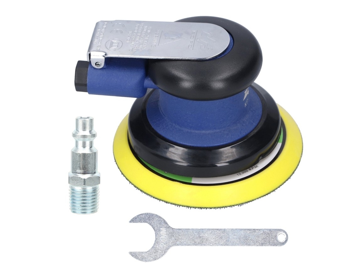 Lixadeira pneumática Kp-6503 para aço liga de 5 polegadas, com controle contínuo de velocidade.