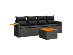 Garden Sofa Set, Garden Sofa Sets Vidaxl Preto Rattan / Vime (n/a)