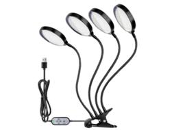 Luz de Crescimento para Plantas 312 Leds Espectro Completo 5 Níveis Timer 4/8/12h Clamp Usb