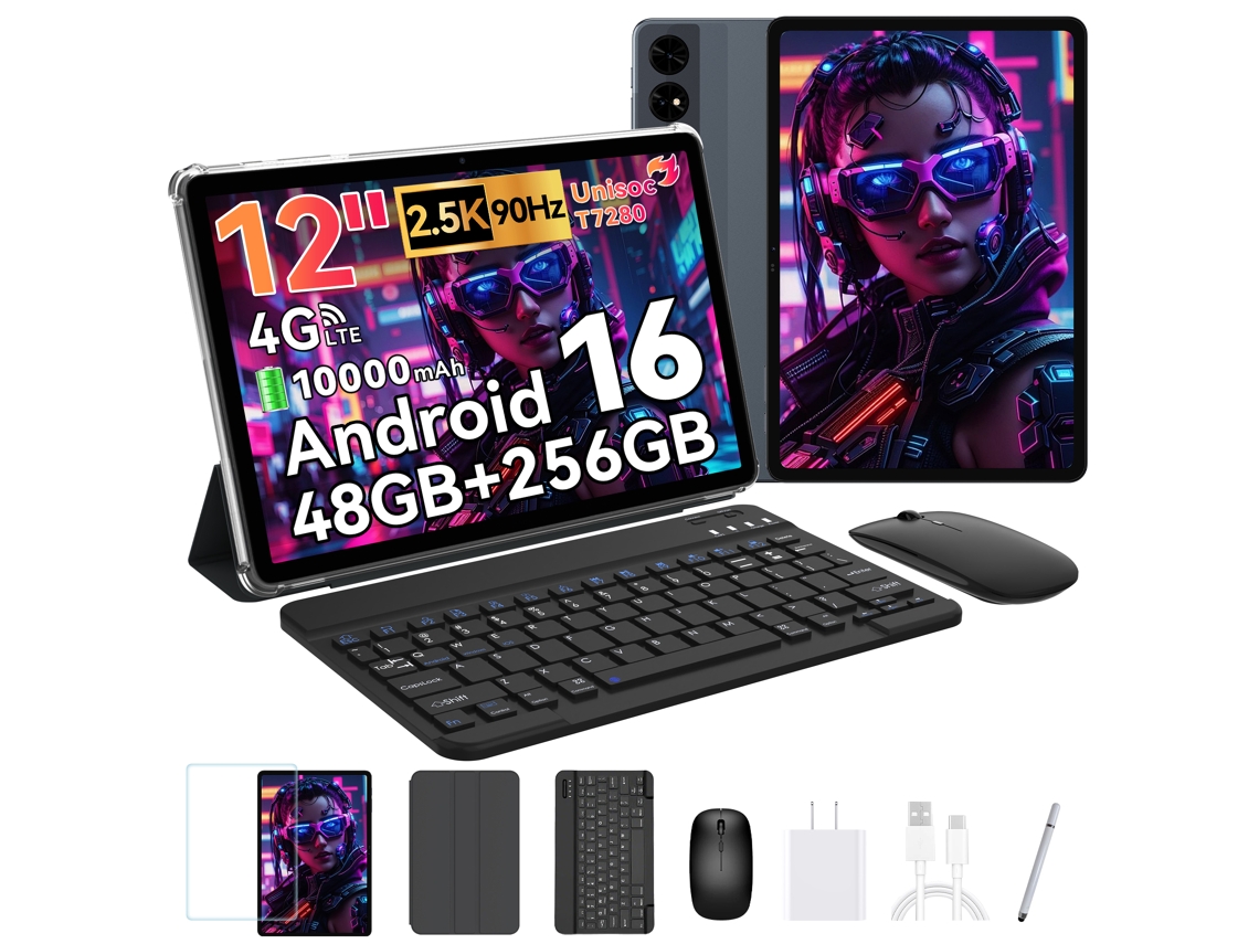 Tablet T60 + Teclado + Rato (12'' - 48 GB - 256 GB - Cinza)