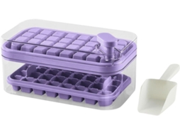 Forma De Gelo Grande Silicone Para 64 Cubos, Forma De Gelo Flexível E Reutilizável Para Congeladores Bebidas(roxa)
