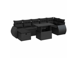 Garden Sofa Set, Garden Sofa Sets Vidaxl Preto Rattan / Vime (n/a)