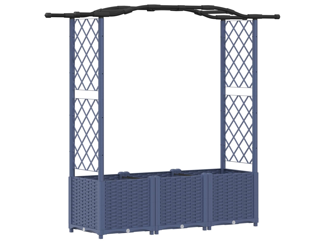 Conjunto 1 Canteiro De Jardim Elevado Vidaxl Cinzento Polipropileno (164 X 40 X 138 Cm)