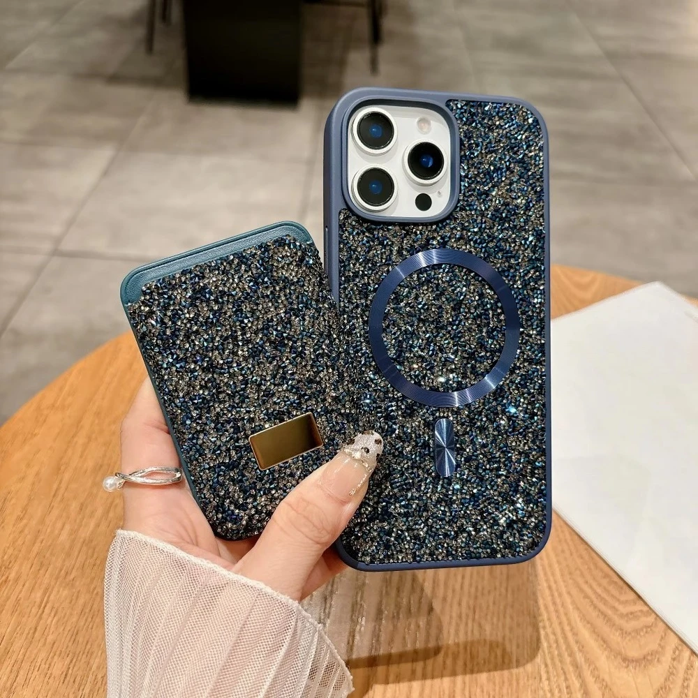 (azul, Iphone 14 Pro) Capa Para Celular Com Compartimento Magnético Para Cartão, Compatível Com Iphone, Capa Protetora À Prova De Choque.