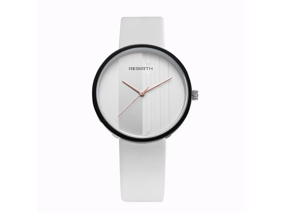Relógio de Pulseira Feminino de Quartzo Simples Estilo Moderno com Pulseira de Couro Pu (branco)