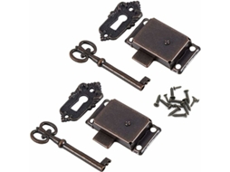 Fechadura Antiga Para Porta De Armário, Conjunto, Decorativa Com Chave E Parafusos, Para Armários
