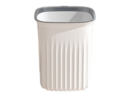 Lixeiro Quadrado Grande Branco com Anel de Pressão S/MARCA