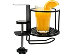Suporte Para Copos De Mesa – 2em 1, Ajustável, Com Clipe À Prova De Derramamento – Suporte Para Fones Ouvido