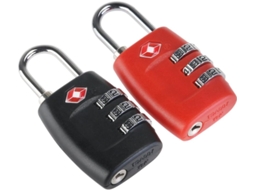 Cadeado De Combinação Gadpiparty 2 Peças, Aprovado Pela Tsa, Para Bagagem, Vermelho E Preto, Código Personalizável