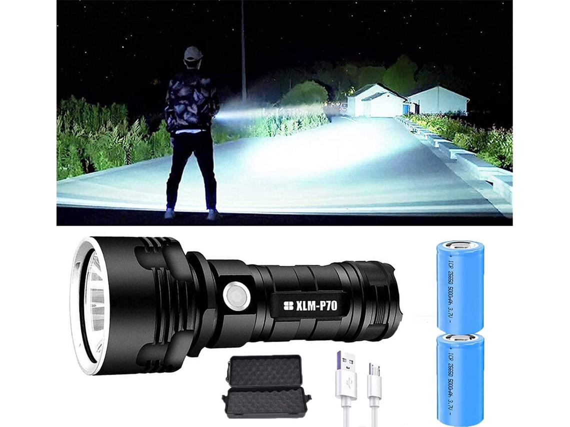 Lanterna P70 3000 10000 Lúmens Led De Alto Desempenho, Preta Aquaforge