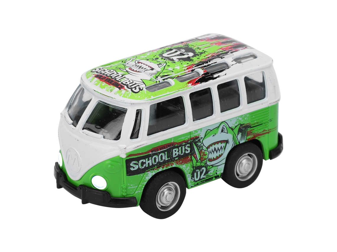 Mali brinquedo Carro Ônibus Simulação Miniatura 1:36 Liga Luz Som para Crianças Verde